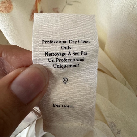 LoveShackFancy Floral Cora Silk Mini Dress Size SM Cream Coquette Feminine Sheer - Picture 8 of 14